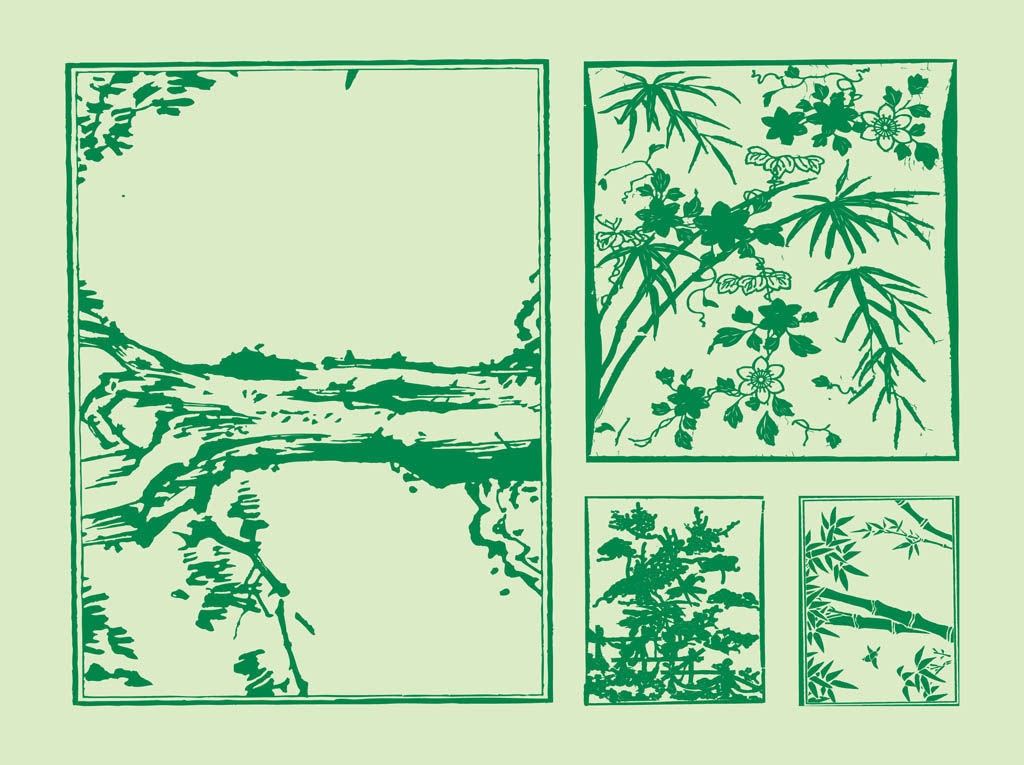 Japanese Trees Vector Vector Art Graphics 1024x765 Japanese Trees Vector Vector Art Graphics