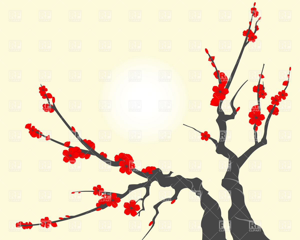 Sakura Blossom Branch, With Cherry Flowers Vector Image Of Plants 1200x960 Sakura Blossom Branch, With Cherry Flowers Vector Image Of Plants