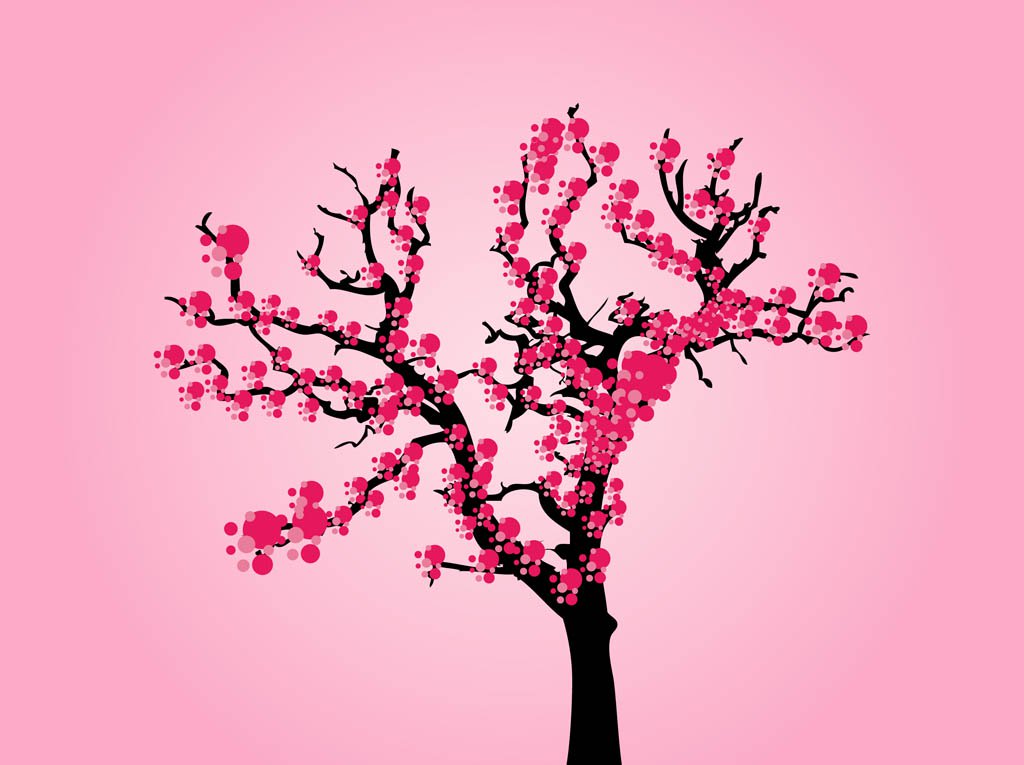 Vector Cherry Tree Vector Art Graphics 1024x765 Vector Cherry Tree Vector Art Graphics