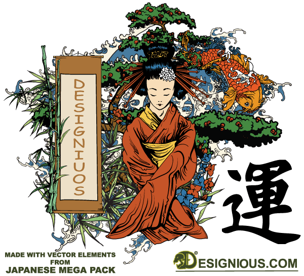 Japanese Vector Illustration 600x545 Japanese Vector Illustration
