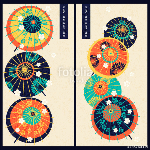 Japanese Vector Set With Two Cards With Colorful Vintage Japanese 500x500 Japanese Vector Set With Two Cards With Colorful Vintage Japanese