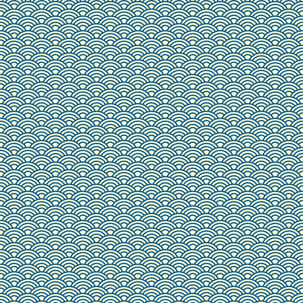 626x626 Vector Background Of Green Japanese Wave Pattern Vector Premium