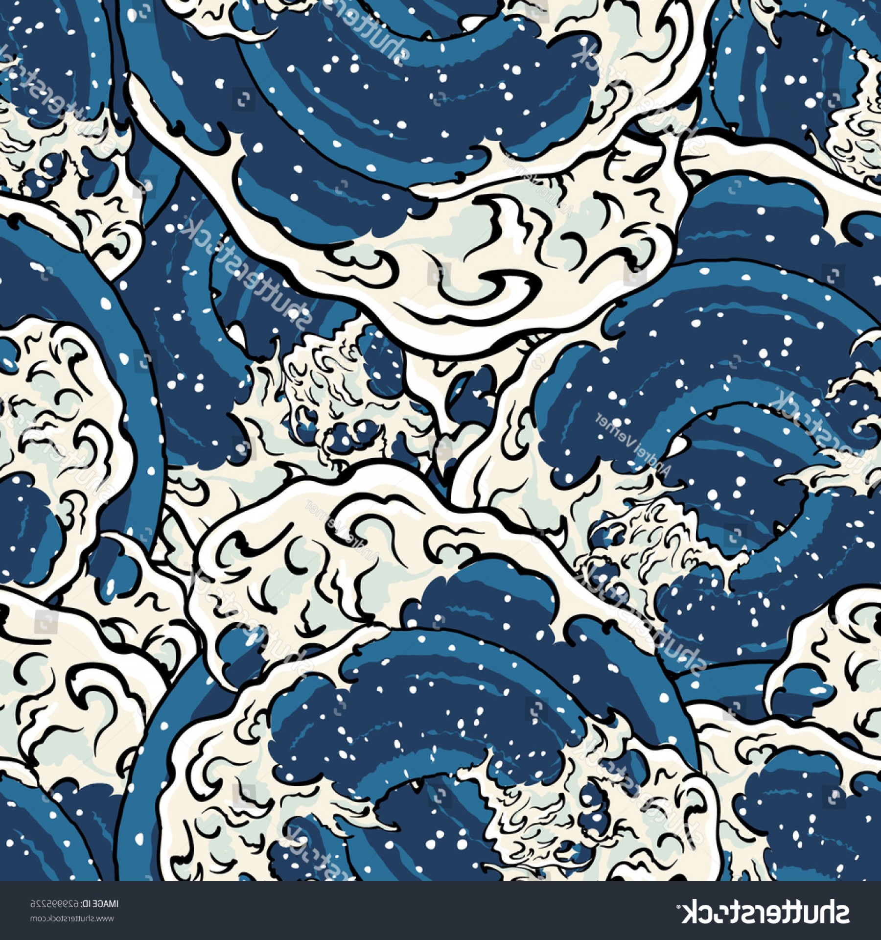 1800x1920 Japanese Art Ocean Wave Graphic Seamless Soidergi