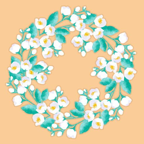 Vector Jasmine Flower Wreath Free Graphics 490x490 Vector Jasmine Flower Wreath Free Graphics