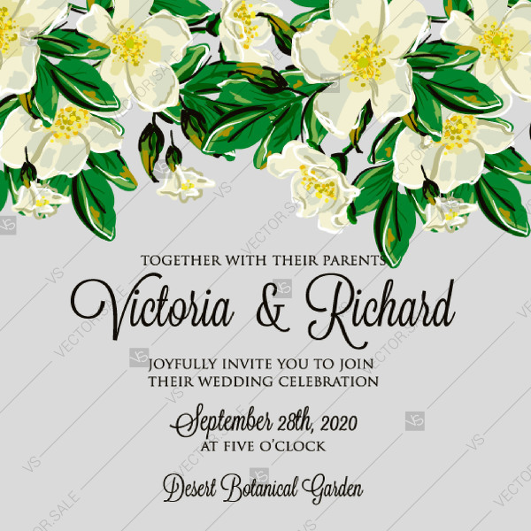 Wedding Invitation Vector Card Template Romantic Flower Dog Rose 600x600 Wedding Invitation Vector Card Template Romantic Flower Dog Rose