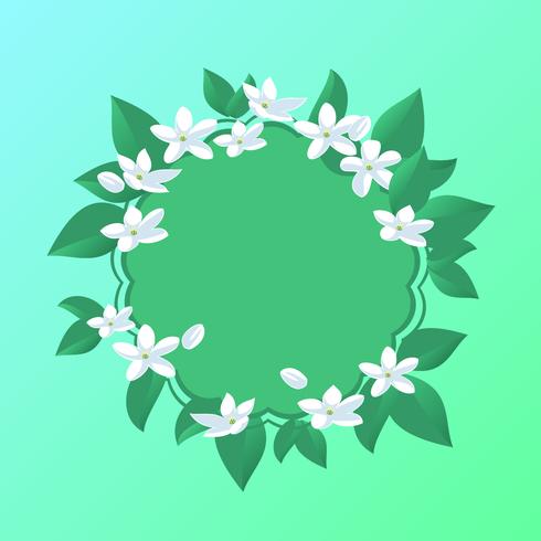 490x490 Circle Frame Jasmine Vector