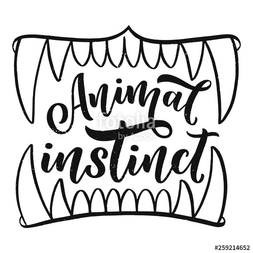 Animal Instinct Slogan With Jaws, Vector Illustration Stock Image 500x500 Animal Instinct Slogan With Jaws, Vector Illustration Stock Image
