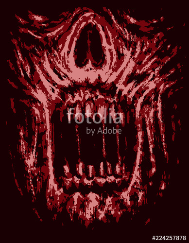 Scary Zombie Red Jaws Vector Illustration Stock Image 389x500 Scary Zombie Red Jaws Vector Illustration Stock Image
