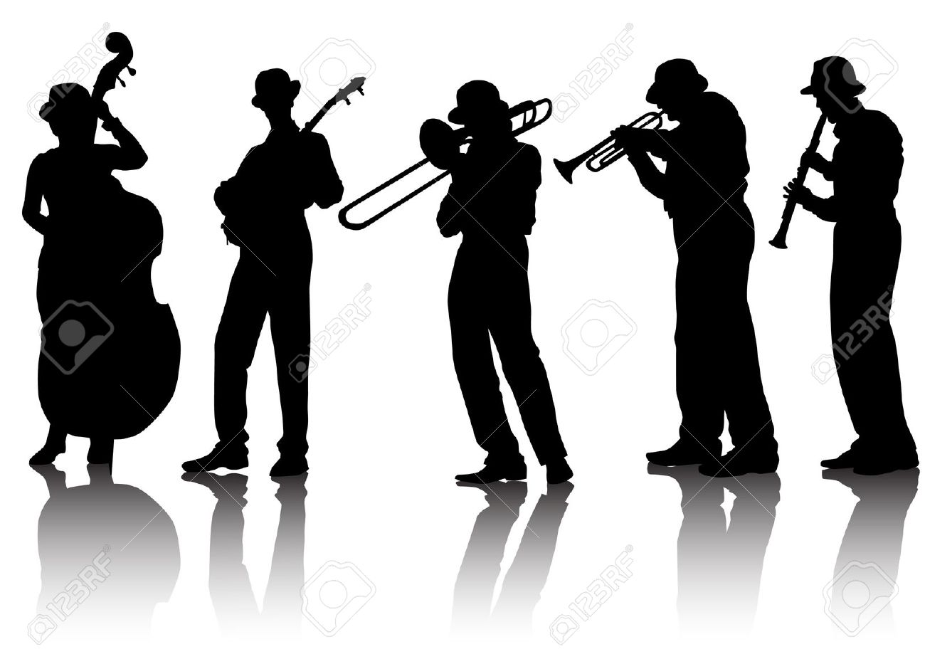 1300x919 Jazz Band Silhouette Free