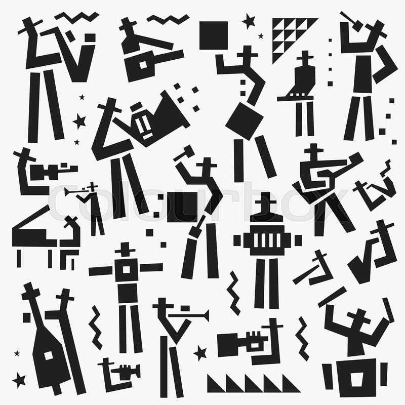 800x800 Jazz Band Vector Logo Musicians Stock Vector Colourbox