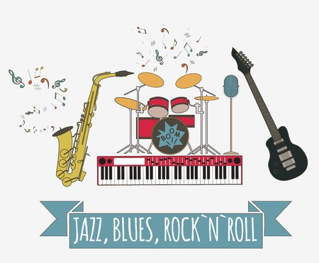 450x371 Musical Instruments Graphic Template Jazz, Blues, Rock`n`roll Band