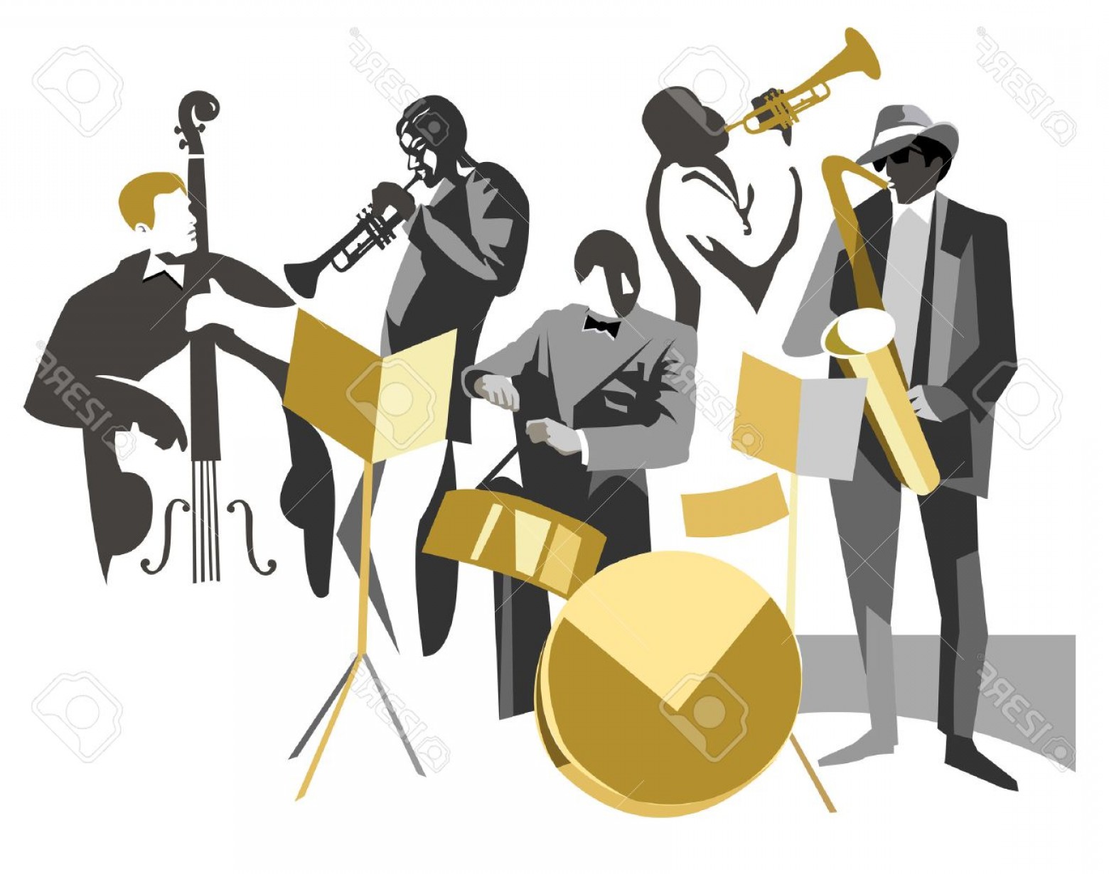 Jazz Band Vector at Vectorified.com | Collection of Jazz Band Vector ...