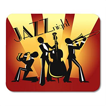 355x355 Semtomn Gaming Mouse Pad Abstract Jazz Band Music Party Invitation