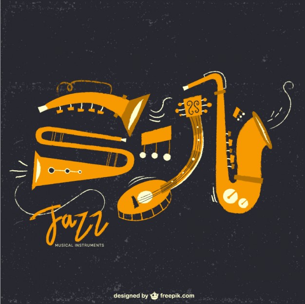 Jazz Music Instruments Vector Free Download 626x625 Jazz Music Instruments Vector Free Download