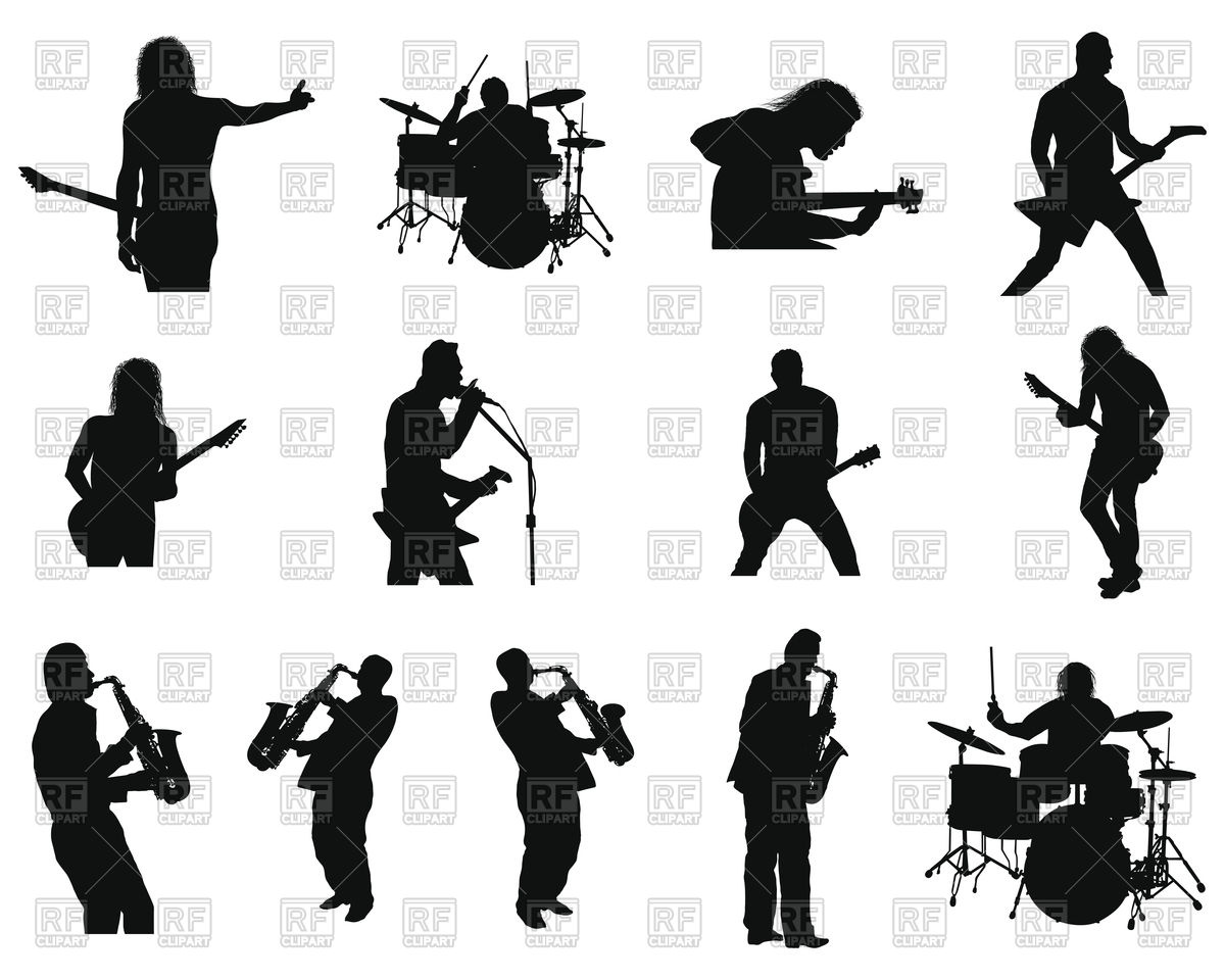 Collection Of Different Rock And Jazz People Silhouettes Vector 1200x960 Collection Of Different Rock And Jazz People Silhouettes Vector