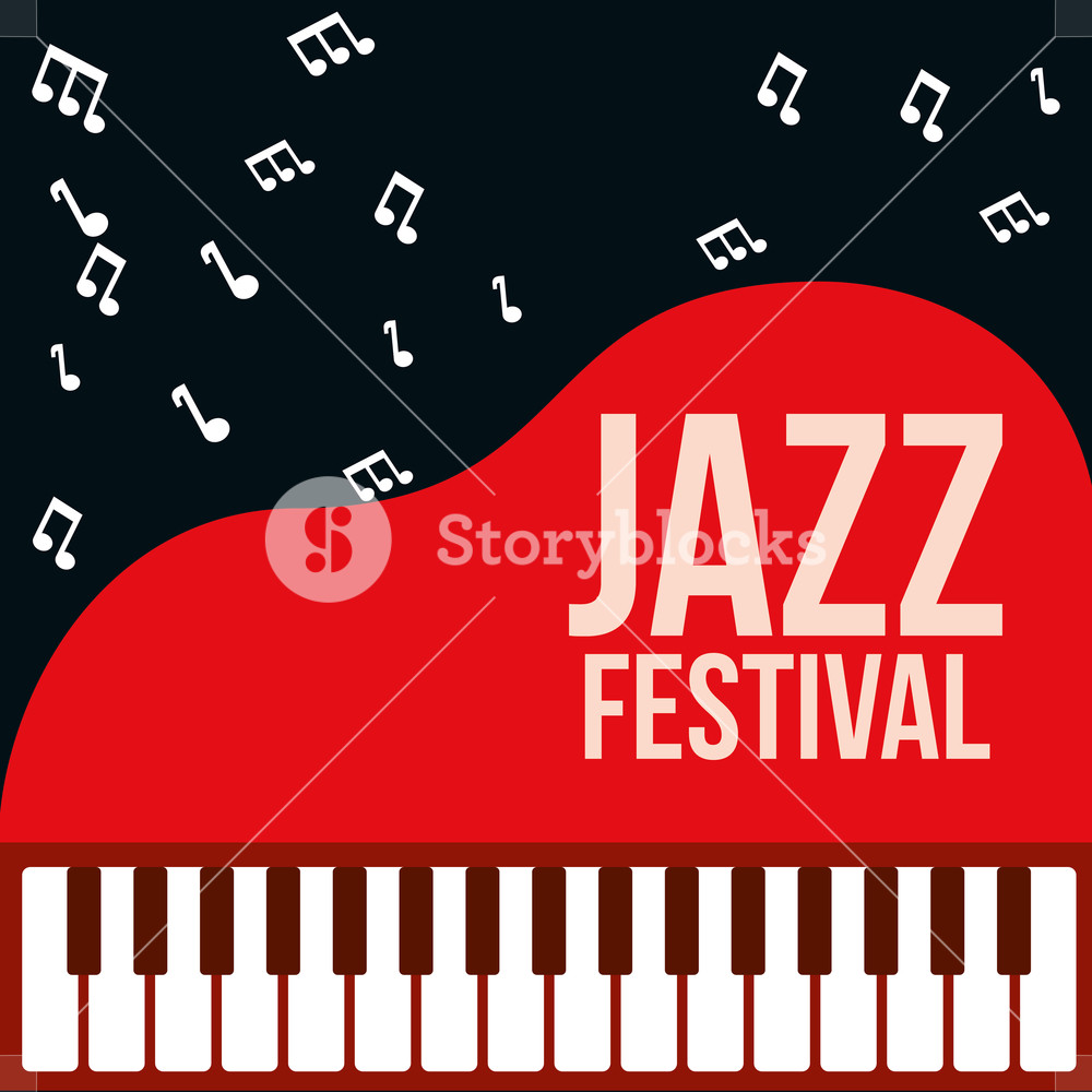 Jazz Festival Red Piano Keys Music Black Background Vector 1000x1000 Jazz Festival Red Piano Keys Music Black Background Vector