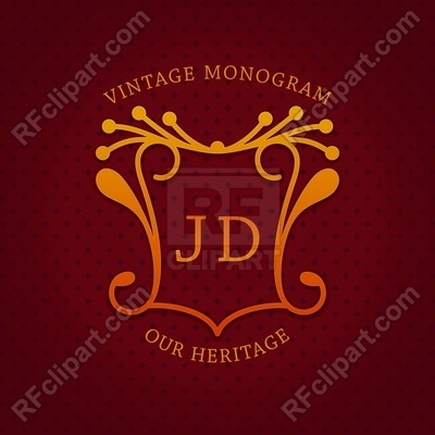 400x400 Stylish Vintage Emblem With Letters Jd Monogram Template