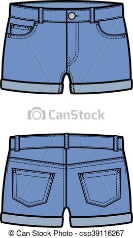262x470 Free Collection Of Jeans Clipart Denim Shorts Download