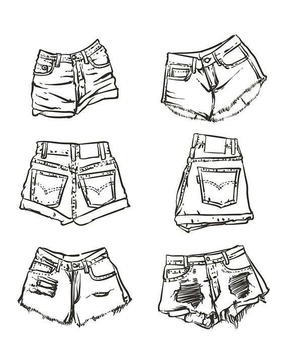 570x713 Hand Drawn Vector Lady Fashion Accessories On A White Background