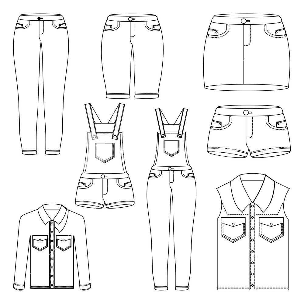 1000x1000 Denim Women Clothes Set Jean Shorts Overalls Skirt Jacket And Vest