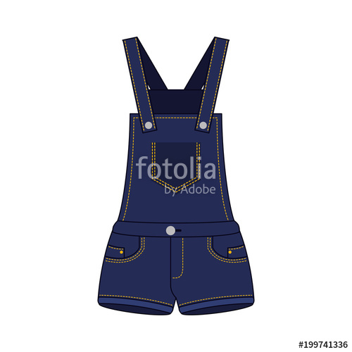 500x500 Female Overall In Jean Vector Illustration Design Stock Image