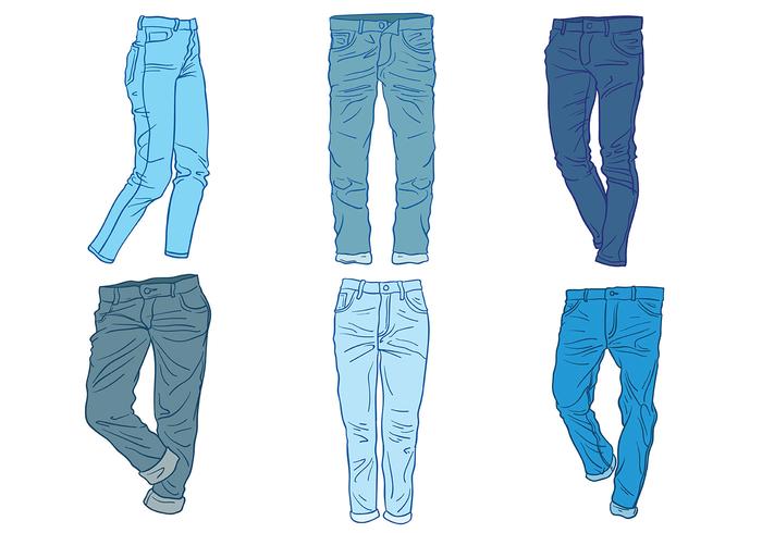 700x490 Blue Jeans Icons Vector