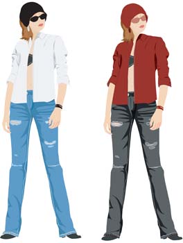264x350 Jeans Girl Vector Free Vectors Ui Download