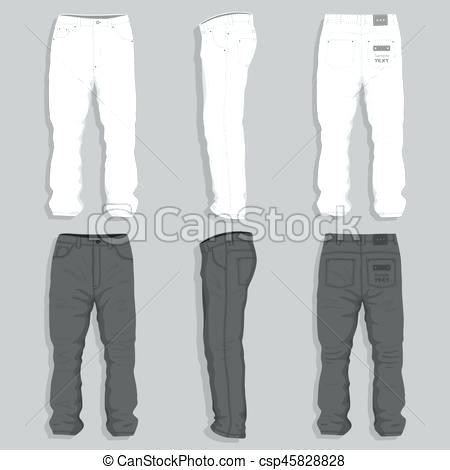 450x470 Men Denim Jeans Vector Template