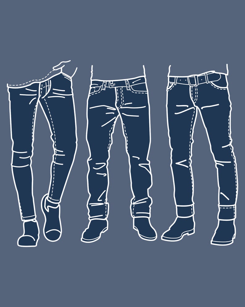 794x993 Fashion Collection Of Men's Jeans Clipart Commercial Use Etsy