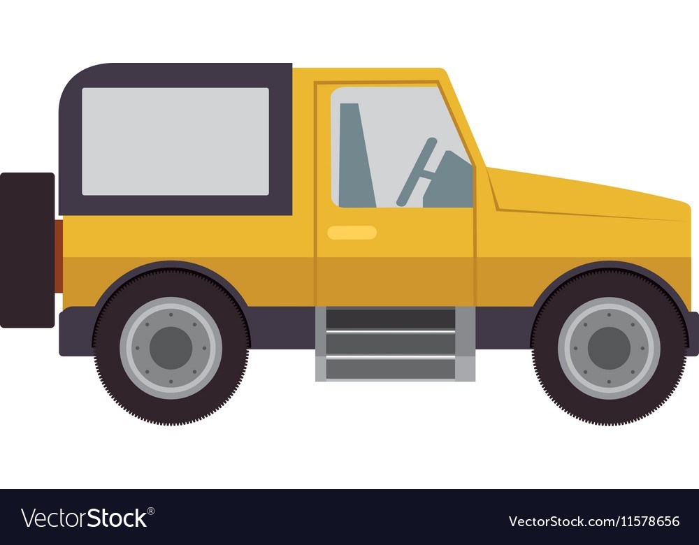 1000x780 Silhouette With Sport Jeep Yellow Royalty Free Vector Image