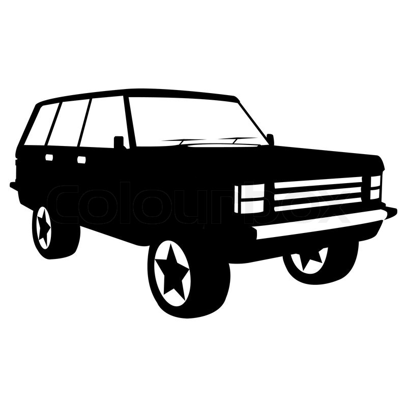 800x800 Black Silhouette Of City Jeep, Vector Stock Vector Colourbox