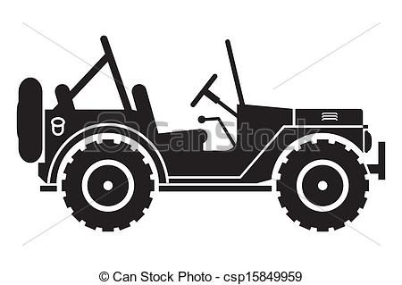 450x319 Clipart Vector Of Jeep Silhouette