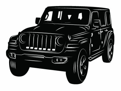 400x300 Jeep Vector Image