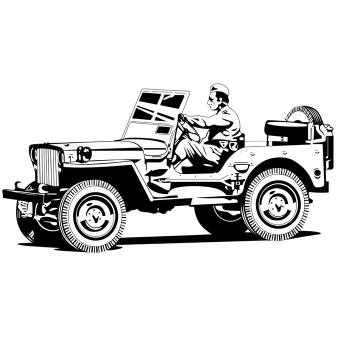 690x690 Military Jeep Battle War Graphics Design Vectordesign