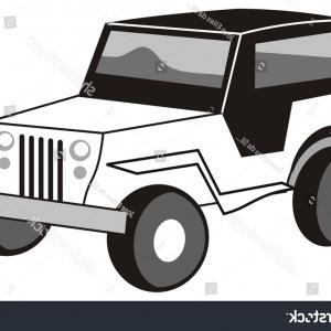 300x300 Art Illustration Black White Stylized Jeep Catchsplace