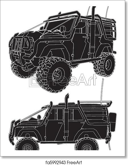 450x580 Free Art Print Of Jeep Offroad Car Jeep Offroad Car Vector