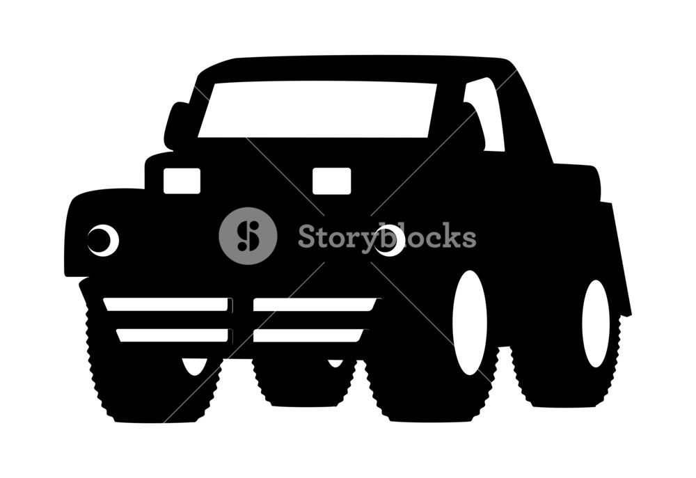 1000x687 Black Shape Jeep Vector Royalty Free Stock Image