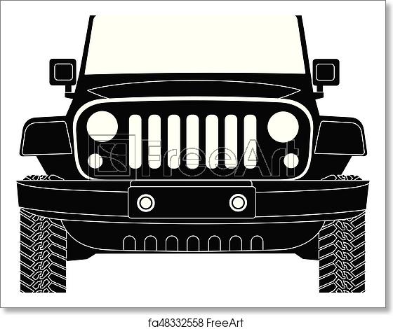 560x470 Free Art Print Of Jeep Silhouette In Front Jeep Silhouette