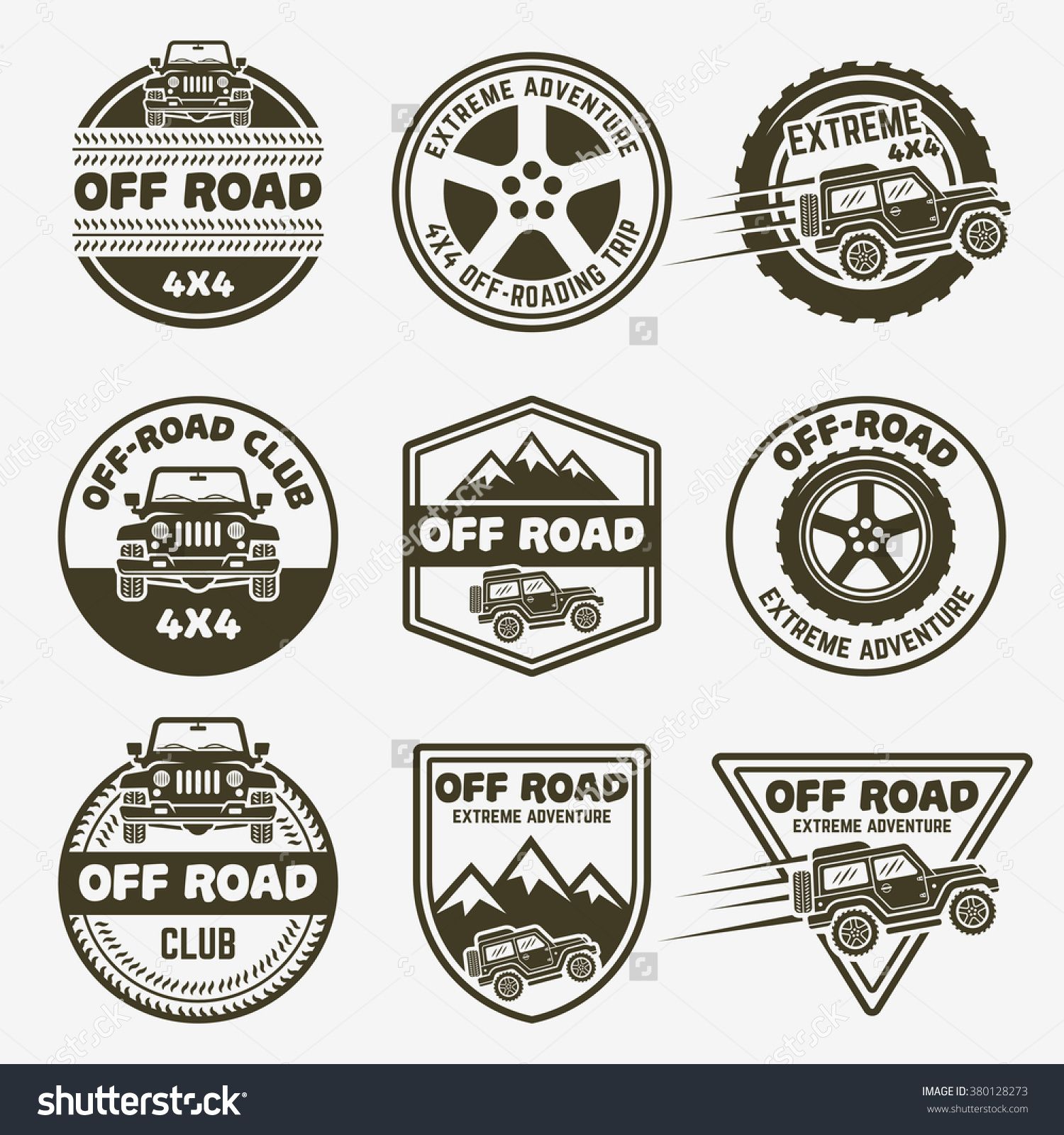 1500x1600 Offroad Suv Car Club Set Stock Vector