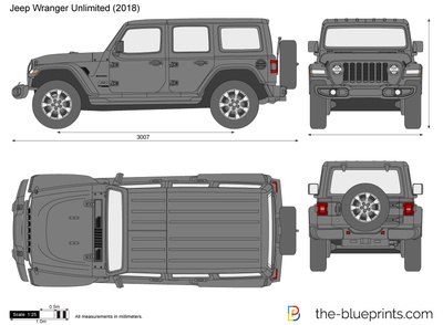 400x294 Jeep Wrangler Unlimited Vector Drawing