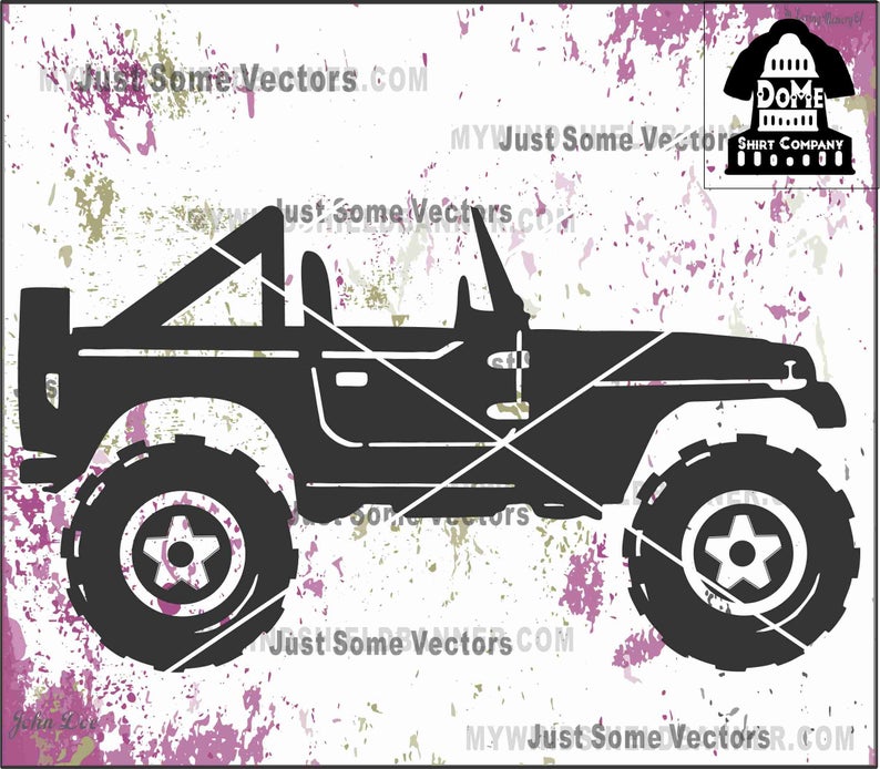 794x694 Door Topless Tj Jeep Wrangler Style Vector Cdr Etsy