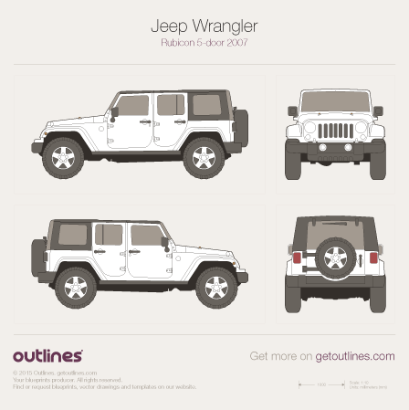 448x449 Jeep Wrangler Jk Extended Rubicon Doors Suv Drawings