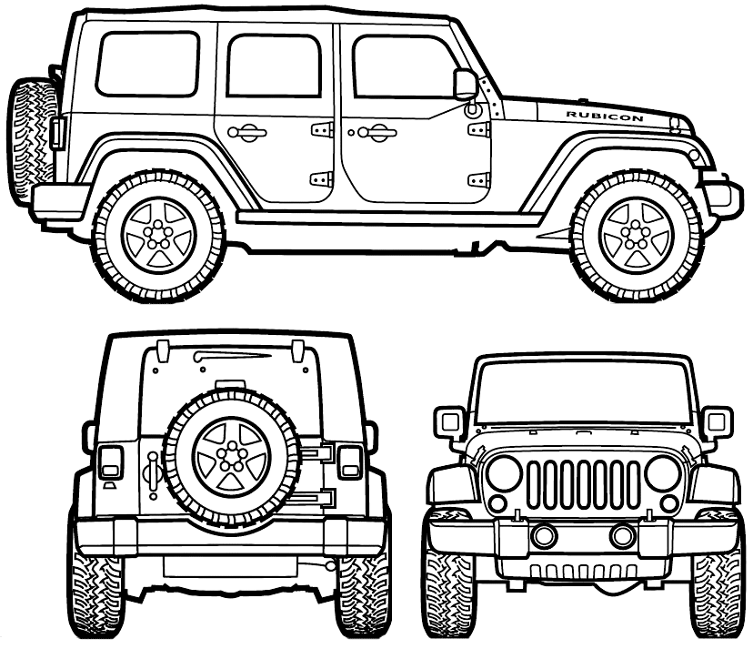 828x713 Jeep Wrangler Unlimited Suv Blueprints Free