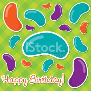 300x300 Happy Birthday Jelly Bean Sticker Card In Vector Premium Clipart
