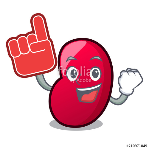 500x500 Foam Finger Jelly Bean Mascot Cartoon Stock Image And Royalty