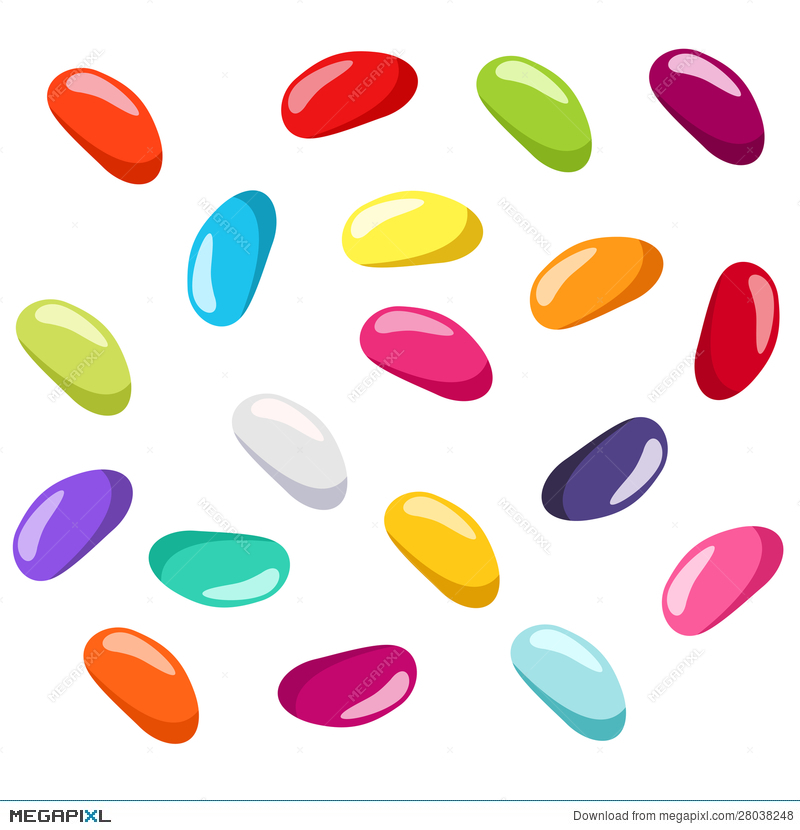 800x830 Jelly Beans Of Various Colors Vector Illustration Illustration