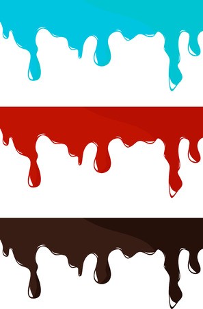 297x450 Set Of Colorful Smudges, Red Blood, Chocolate And Blue Jelly