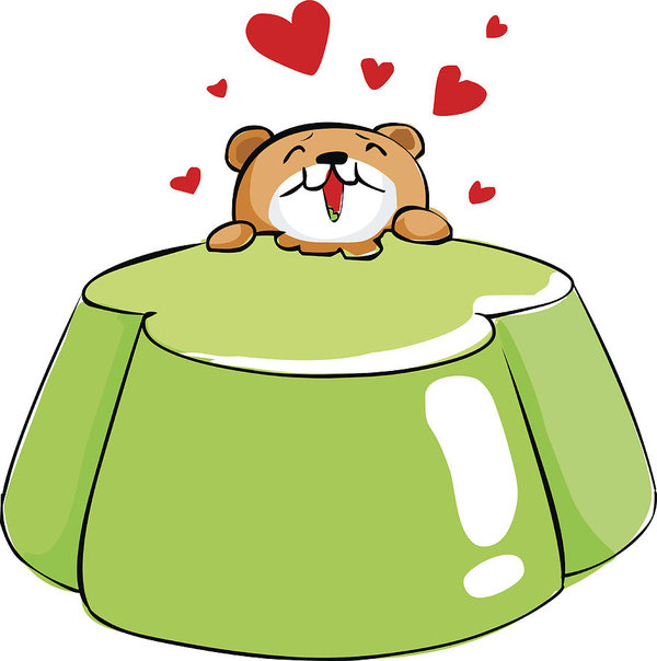 600x604 Cute Bear Love Apple Tasty Jelly Vector Art Print
