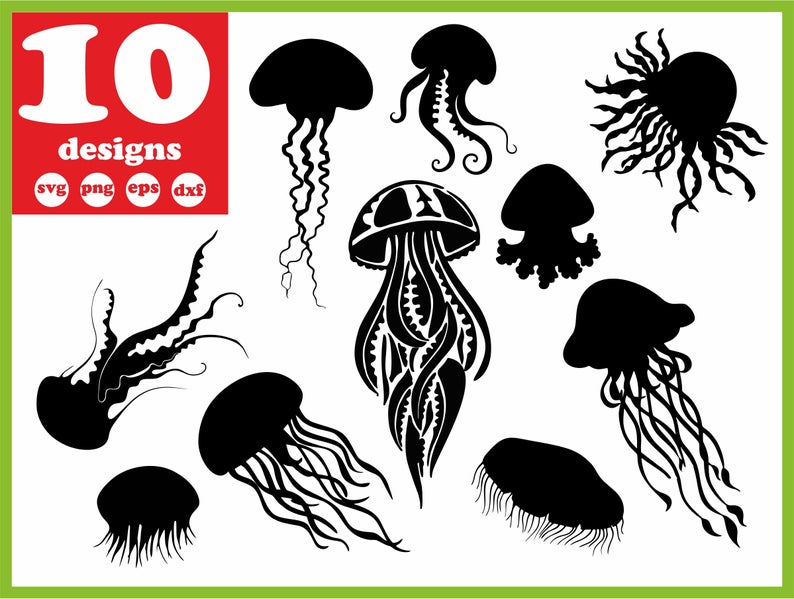 Jellyfish Digital Download Silhouette Vector Decal Etsy 794x599 Jellyfish Digital Download Silhouette Vector Decal Etsy