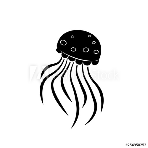 Jellyfish Silhouette Vector at Vectorified.com | Collection of ...